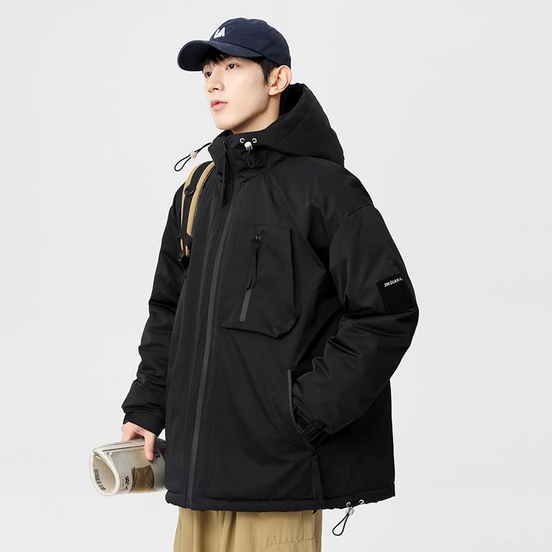 

Men s new winter workwear couple down jacket men s plus velvet thickened warm hooded casual 90 down jacket 3XL