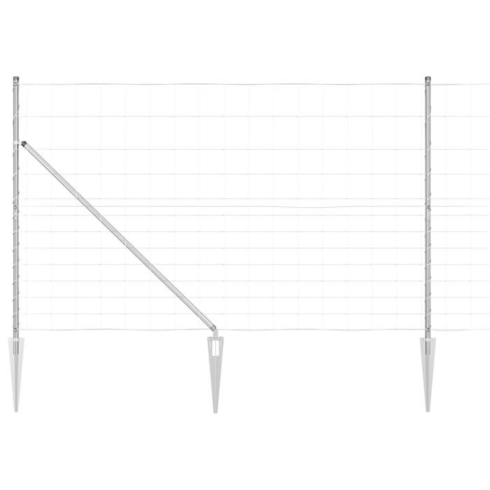 Clôture de Champ vidaXL 1,5x25 m Acier Galvanisé 3351435