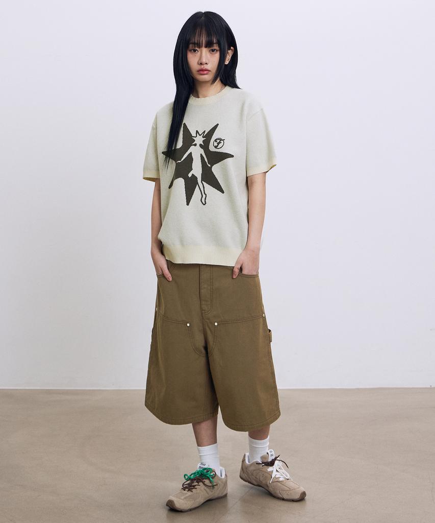 Illuminate Star Graphic Half Knit - Ivory