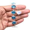 Swiss Blue Quartz Gemstone Women's Unisex Jewelry Bracelets & Rings 7-8''