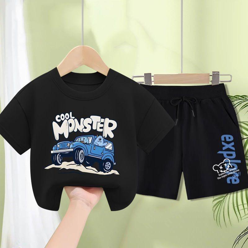 Boys' Summer Set Handsome Children's Clothing New Children's Two Piece Set