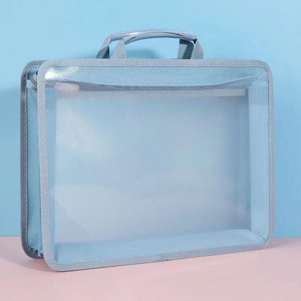 Tragbare Dokumententasche mit großer Kapazität, verdickte Köper-Aktentasche, transparente A4-Handtasche, Schule