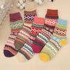 5 Paar Wollsocken Vintage Winter Warme Wollsocken für Damen / Herren Weiche Kuschelige Socken Dicke Stiefelsocken