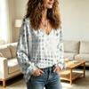 Women's V-Neck Halloween Fall Casual Top for Daily Wear