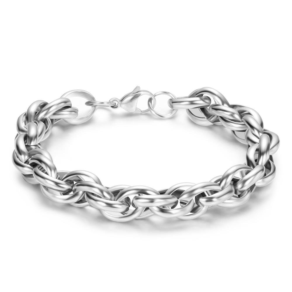 Punk Ins Motorcycle Trendy Men's Fashion Domineering Twist Bracelet Titanium Steel Bracelet