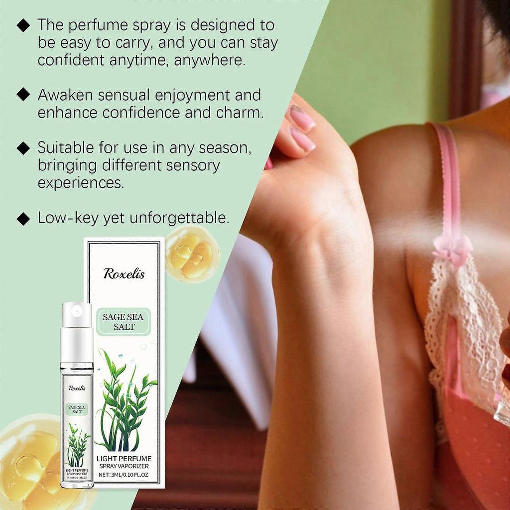 Roxelis Sage Sel de Mer Spray Parfum - Doux, Longue Durée, Attractif, Frais, Non Collant, Parfum Léger