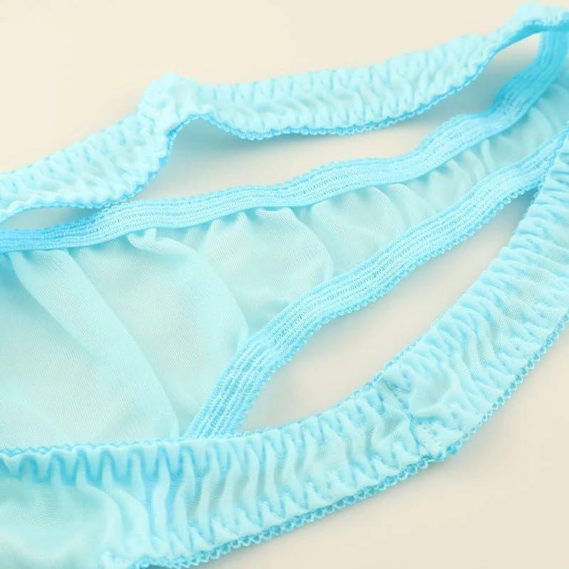 La-Pomme Airy See-Through NHK Fabric Shiny T-Back Thong Underwear Made In Japan