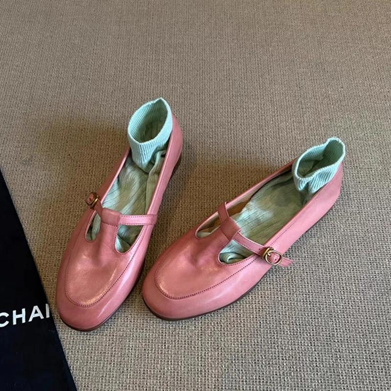 Women's Flats Loafers Shoes Casual Sneakers Shallow Mary Jane Shoes 2025 Summer New Sandals Walking Leather Zapatillas De Mujer