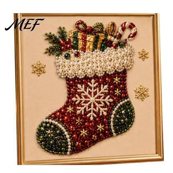 Relaxing Hobby for Adults Xmas Faux Pearl Painting Kit, Christmas 3D Art DIY Creative Winter Activities Holiday Craft Project Adults,
