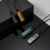 Trendige Vintage Naturstein-Anhänger Halskette für Herren, Verstellbares Wachskordel Tigerauge Achat Anhänger, Mode Klassischer Schmuck