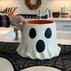 Portable Candy Storage Bucket Ghost Decor, Halloween Planter Vase Cute Bucket, Bowl for Indoor Outdoor Home Display Decoration Resin Container