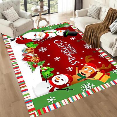 Christmas Joyful Celebration Floor Mats for Living Room, Bedroom and Room Decoration Are Suitable for Gifts.