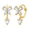 925 Silber Sexy Hängende Ohrringe Schmetterling Schleife Herz Blume Muschel Perle Edelstein Bling Set für Damen Ohrstecker Geschenk Feiner Schmuck