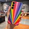 Capa de Celular Colorida com Listras Arco-Íris Para Samsung S26 S24 Ultra S25 S23 Fe S22 S20 S21 Plus A16 A54 A34 A53 Tampa Traseira