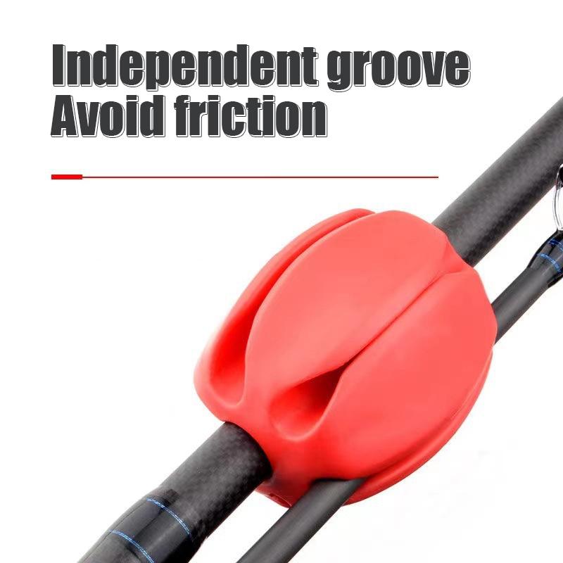 Silicone Fishing Rod Holder Straps 5 Hole Lightweight Fishing Tackle Ties Fishing Accessories Silicone Fishing Rod Storage