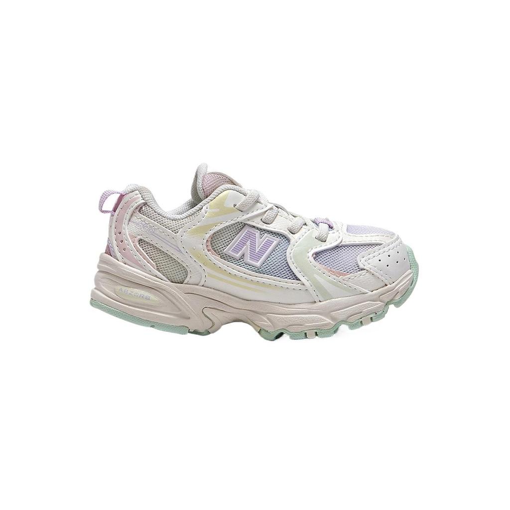 New Balance NB 530 Synthetic Leather Comfortable Lightweight Simple Shock Absorption Low Top Walking Shoes Baby Shoes White IZ530RB