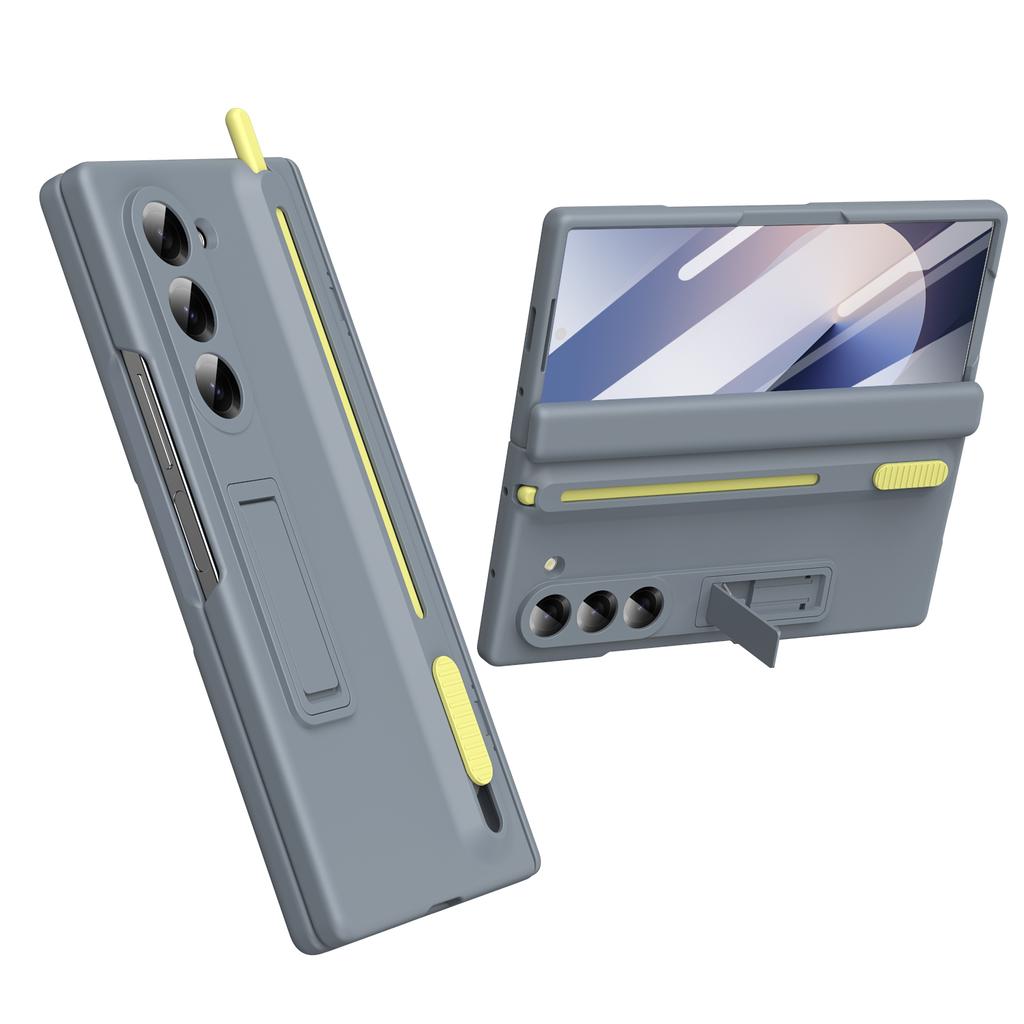 For Samsung Galaxy Z Fold 3 4 5 6 5G Case Magnetic Hinge Screen Glass Film Retractable Pen Slot Bracket Cover For Galaxy Z Fold6