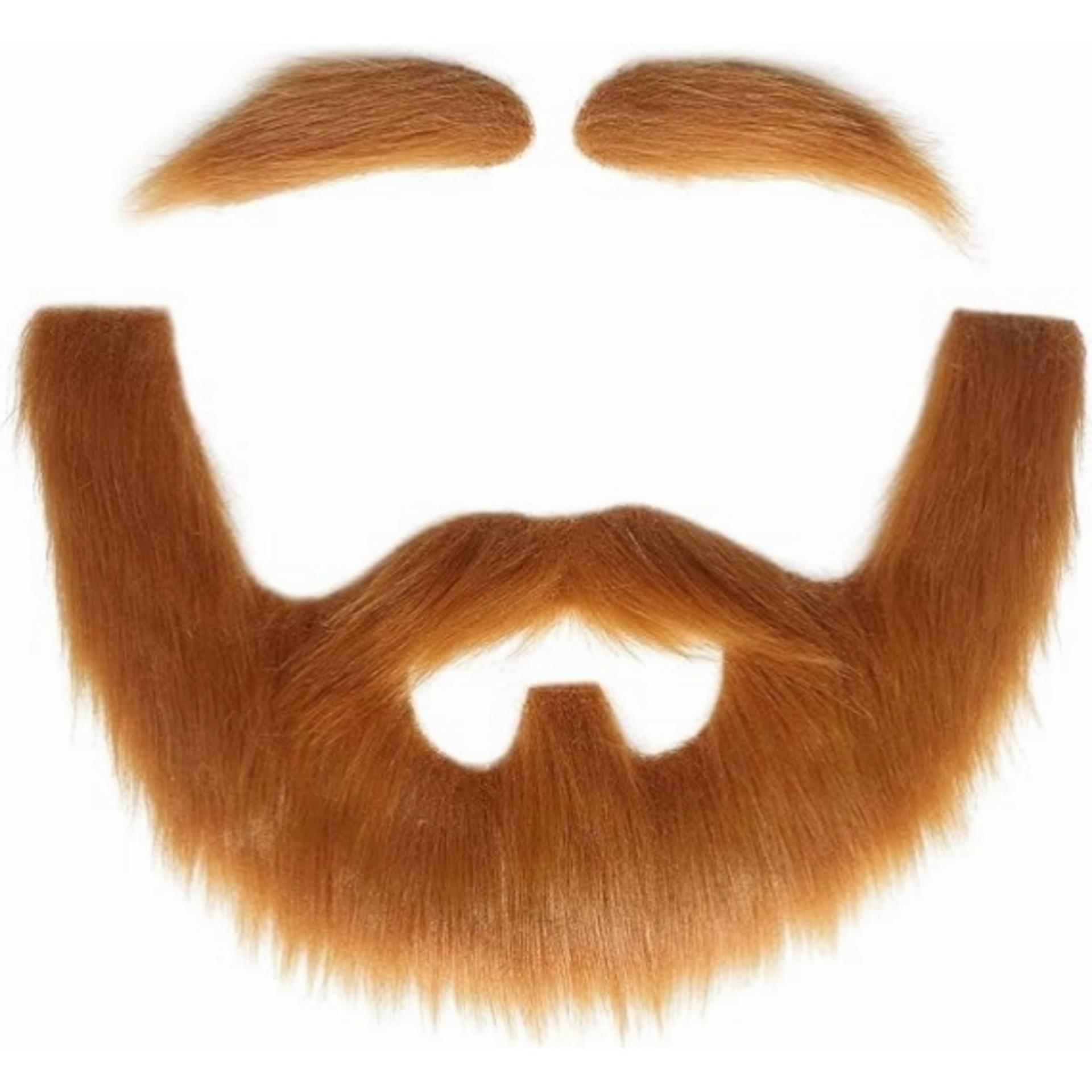 Men s Fake Beard & Mustache Set: Simulated Gentleman Beard, Mustache, and Eyebrows for Parties One Size