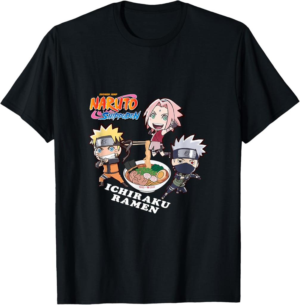 Naruto Shippuden Chibi Characters Eating RaUnisex Fashion Casual Funny TShirt S6XL Summer
