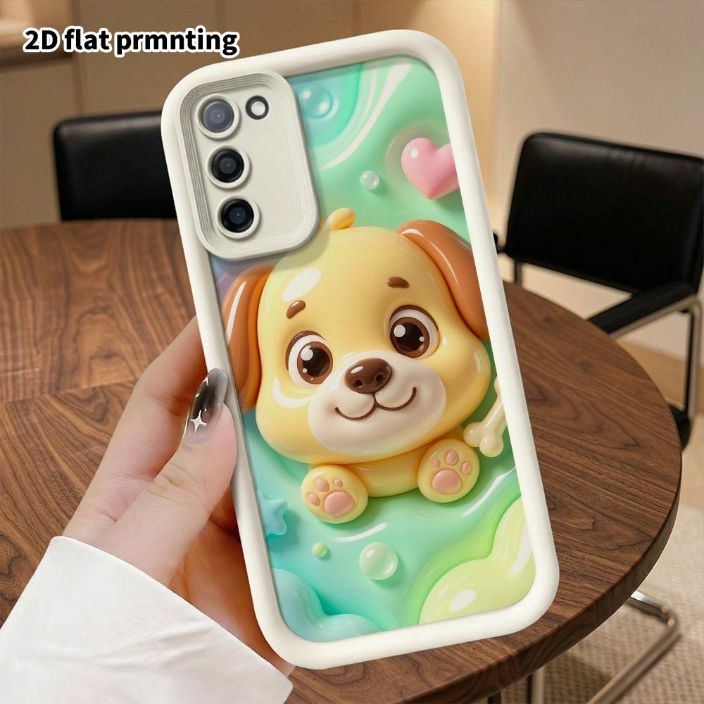 Phone Case: 2D flat design suitable for Samsung Galaxy A34 A35 M05 M06 S20 S22 S21 FE Plus 5G protective case, cute little yellow dog, perfect holiday
