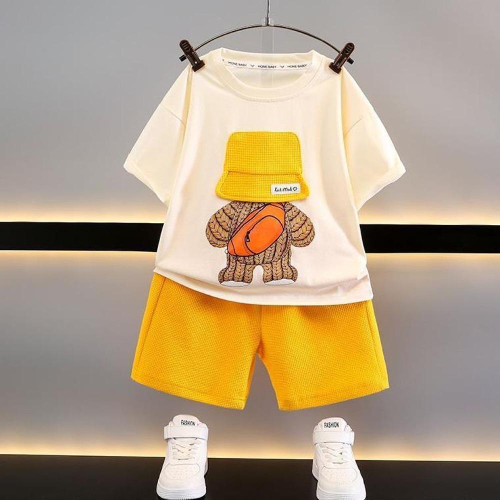 Комплект одежды для мальчика модная футболка с коротким рукавом 150