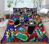 3D Bedding Single Double Bed Game Machine Printed Pillowcase and Quilt Cover 2/3 Pieces for Boys and Men Game Lovers Comfortable Household Bedding