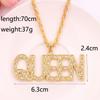 Hip Hop Koningin Koning Letter Hanger Punk Man Bling Bling Iced Out Cubaanse Ketting Mode Glamour Sieraden