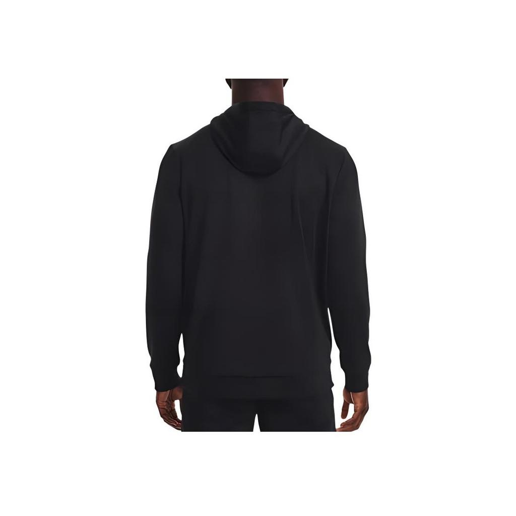 Under Armour Logo Letter Print Drawstring Hoodie Men Tops Black 1373356-001