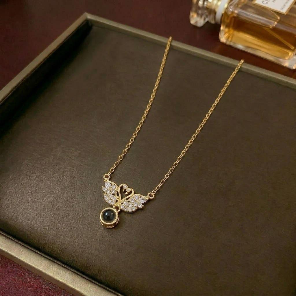 Women's Luxury Bear Pendant Necklace - Japanese Korean Diamond Style, Versatile Fashion Gift
