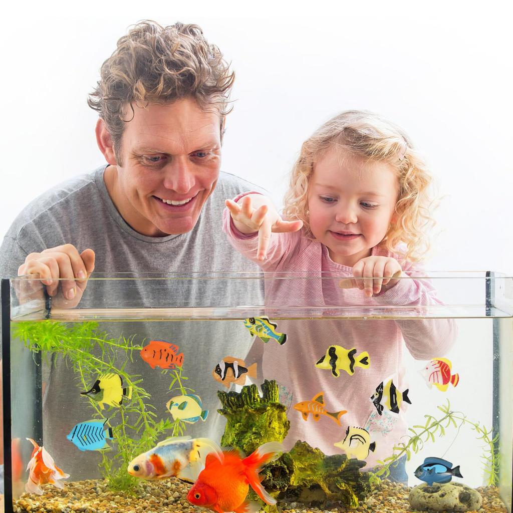 Yardwe Sea Creatures Set of 24 Tropical Fish Realistic Marine Life Miniature Aquarium Bath Educational Prize Gift Toys, Ornaments, Toys, Fish, Crab,