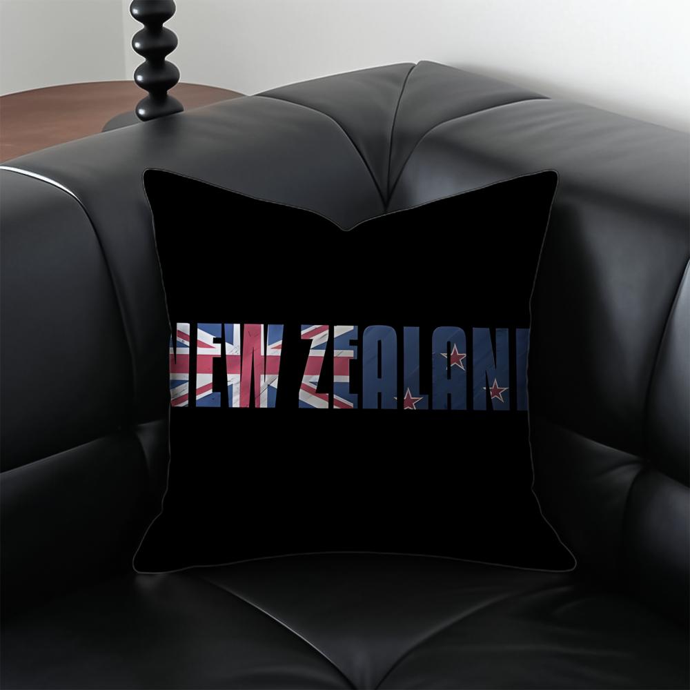 Proud Honorary Souvenir National NNew Zealand FLAG Cushion Cover Pillow Case Antidustmite Invisible Zipper Silky Plush Cushion