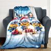 1Pc Christmas Minions Celebration Blanket Soft Throw Blanket For Home Bedroom Bed Sofa Travel Office Solid Christmas Blanket
