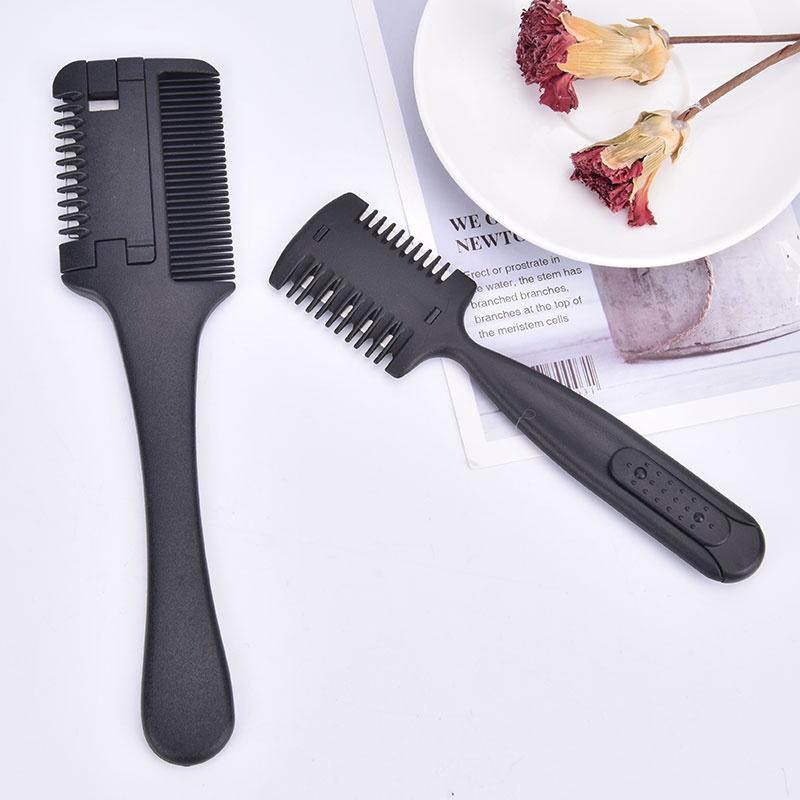 Pente Navalha de Cabelo de Lado Duplo Modelador de Camadas Pente para Corte Desbaste com Lâmina