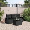 VidaXL Garden Lounge Set with Cushions 4 Pcs, Patio Sofas, Patio Furniture Set, Outdoor Furniture, Black 3252202