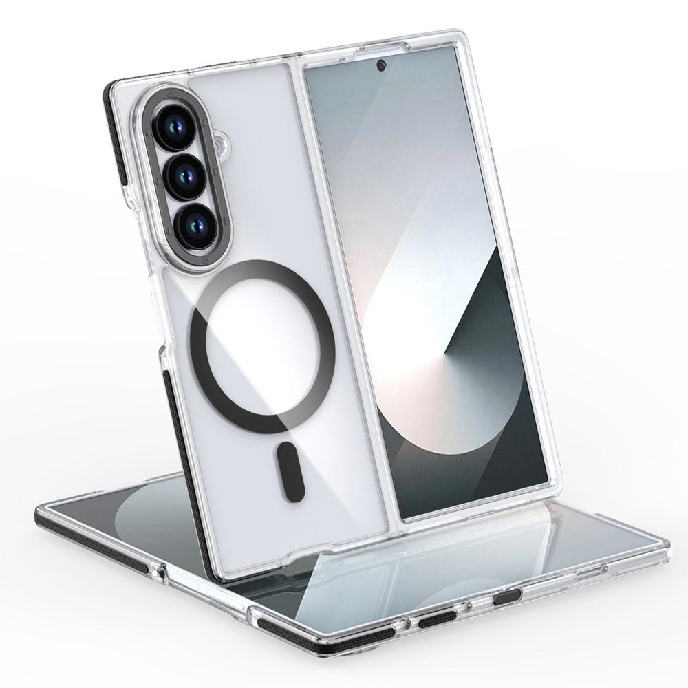 KEYSION Transparent Magnetic Case for MagSafe for Samsung Z Fold 7 6 5G Clear Shockproof Phone Back Cover for Galaxy Z Fold 6 7