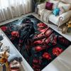 1PC raven blood roses spellbooks gothic Print Carpet for Living Room Bedroom Sofa Home Decor Rus Non-slip Floor Mat Luxury Gift