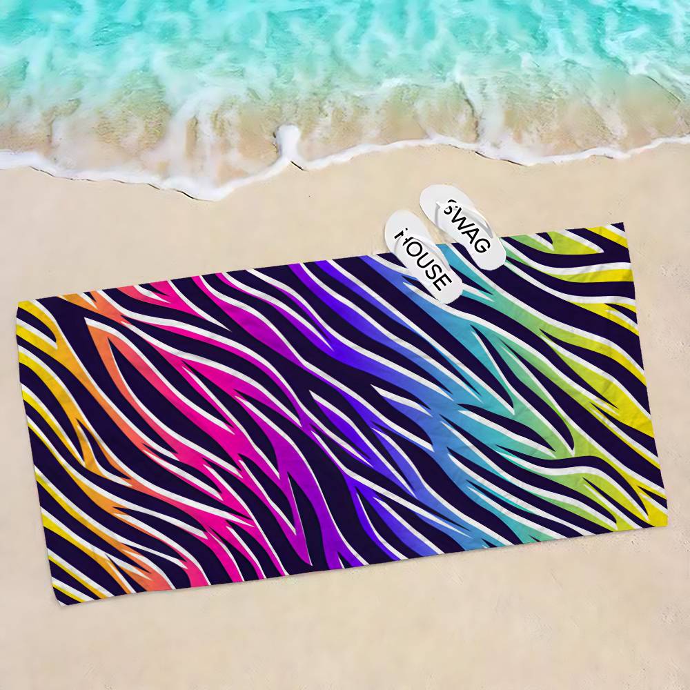 Black White Color Print Zebra Beach Towel Colorful Bath Towels for Girl Microfiber Quick Dry Sand Beach Yoga Spa Gym Pool