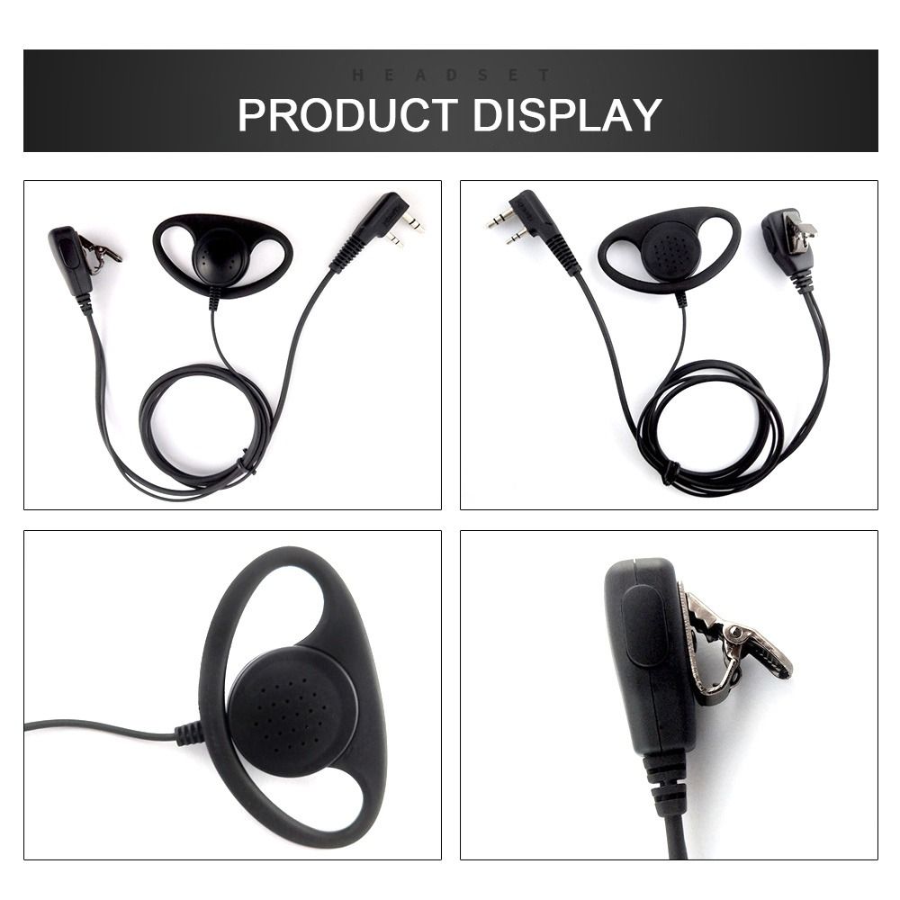 1Pcs K-head 2 Pin Walkie Talkie Headset Ear Hook Radio Accessory  Two Way Radio Accessory