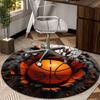 Flame Sphere Energy Round Carpet Chair Cushion Round Entryway Rug, Soft Round Rugs for Living Room, Bedroom, Circle Carpet Decor Gifts