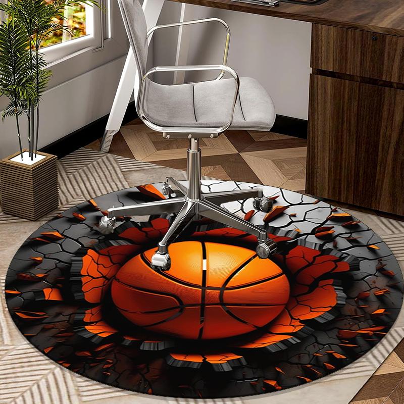 Flame Sphere Energy Round Carpet Chair Cushion Round Entryway Rug, Soft Round Rugs for Living Room, Bedroom, Circle Carpet Decor Gifts