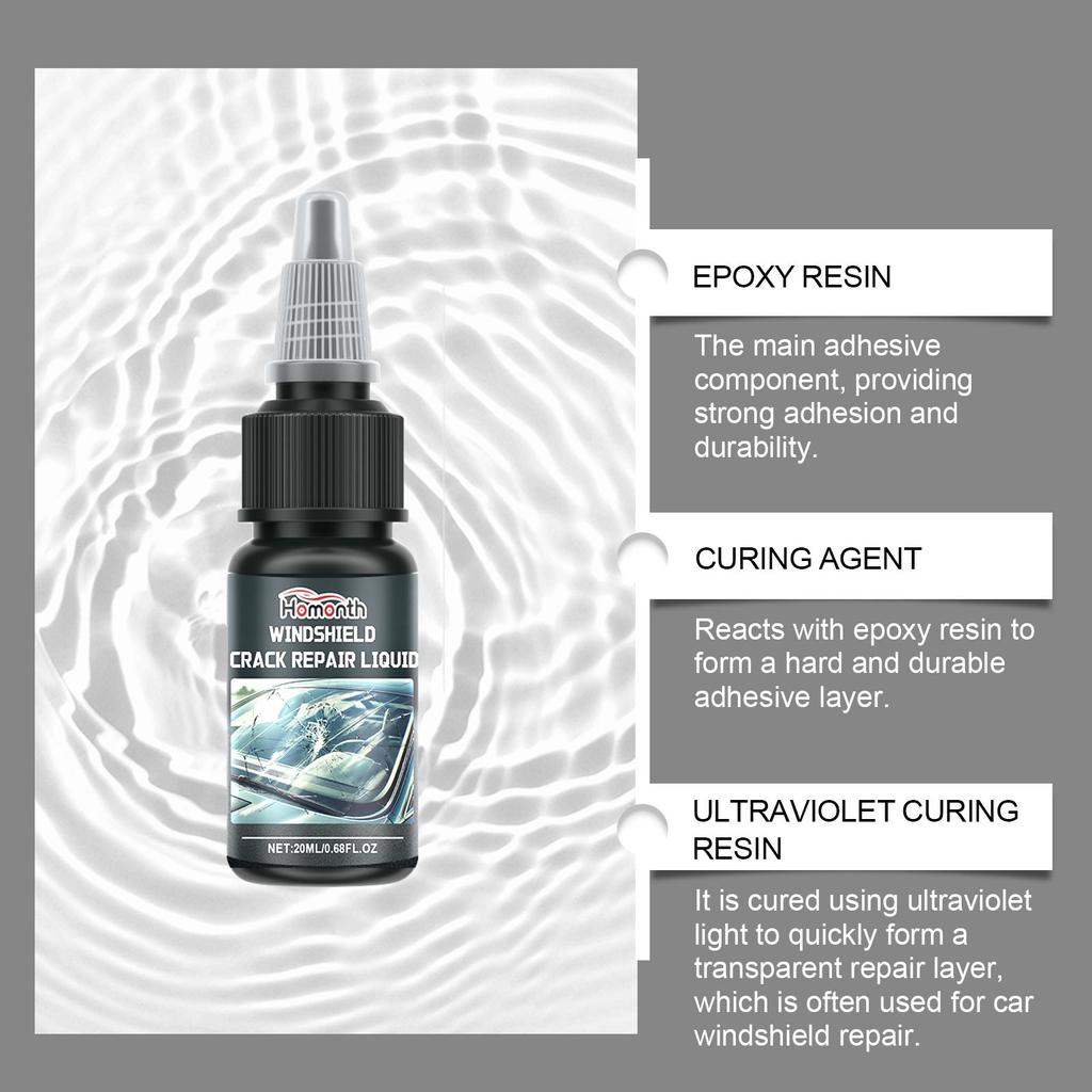 20 ml Glassreparasjonssett for sprekker Auto Frontrutesprekker Riper Klar sikt Limløsning