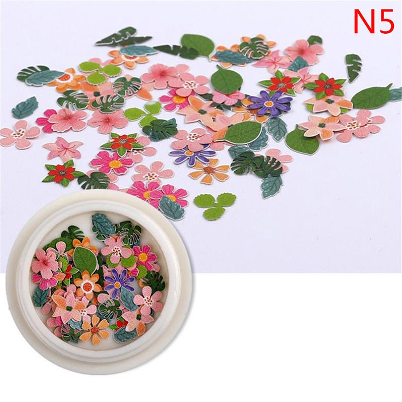 50 Pcs/Box Nail Art Charms Color Mixed Small Daisy Flower Rose Ultra Thin Wood Pulp Patch Diy Nail Art Jewelry Nail Accessories