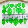 40/50/60 Buc. Farmece Delicate Acrilice Verzi Transparente în Formă de Frunză cu Găuri, Stiluri Variate pentru Accesorii DIY de Artizanat Bijuterii