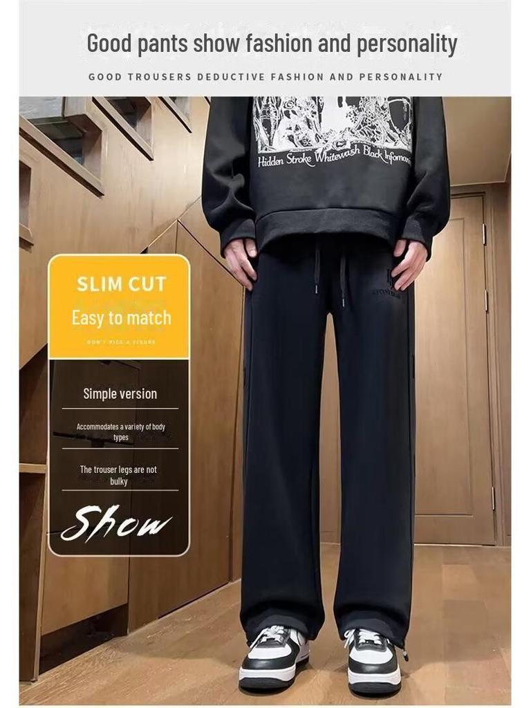 Tenåringsgutters pluss fløyel fortykkede sportsjoggebukser med vide ben for høst og vinter