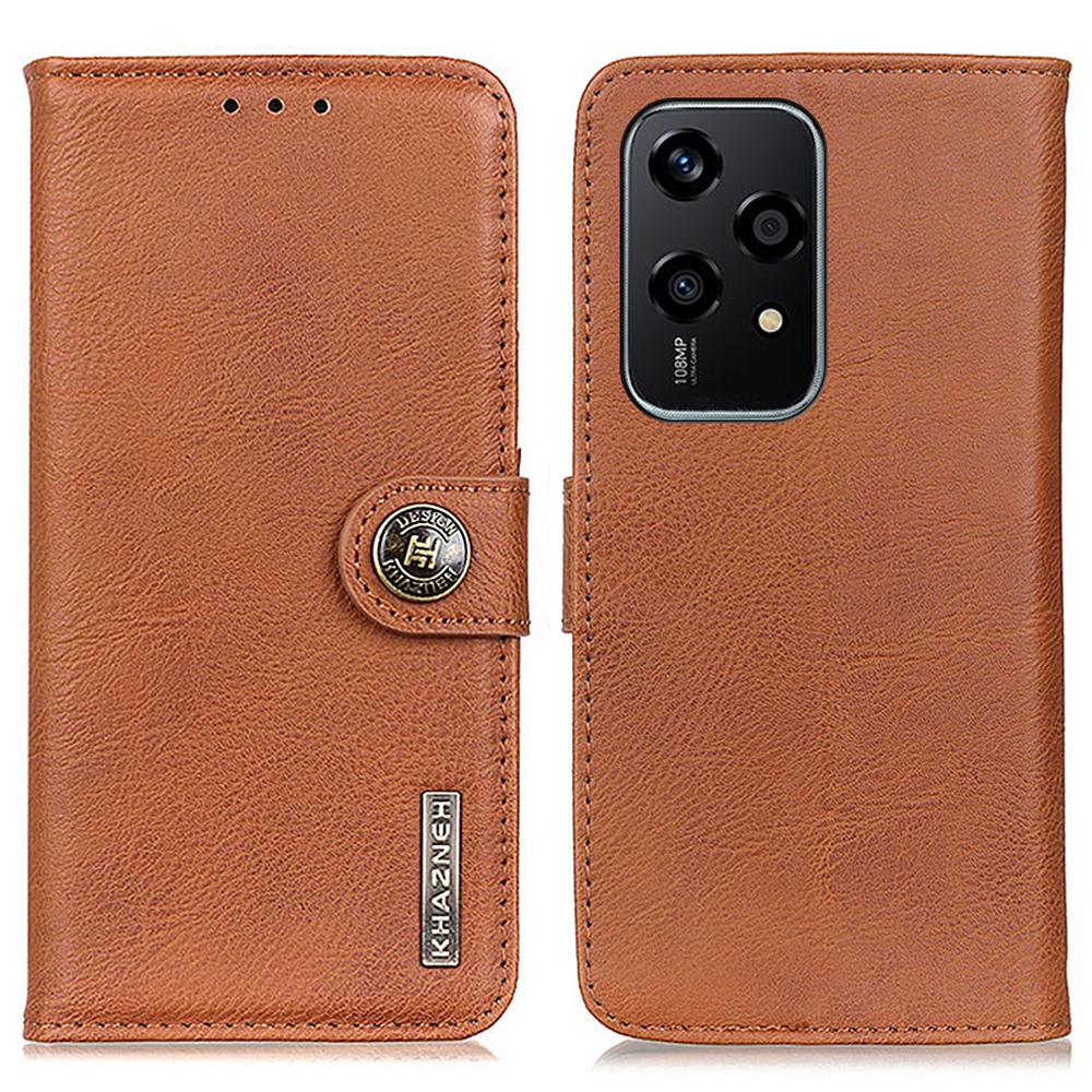 KHAZNEH For Honor 200 Lite Case Cowhide Texture Leather Mobile Phone Cover with Wallet