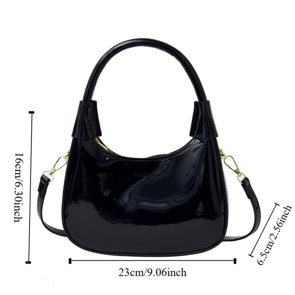 Elegant PU Hobo Bag Solid Color Texture Handbag Storage Bag French Underarm Bag Women