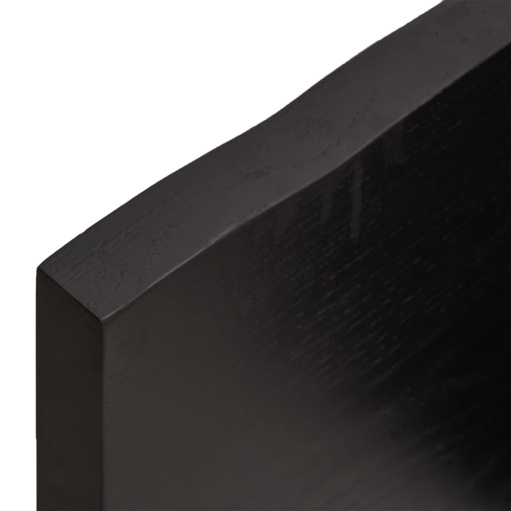 Vidaxl Blat Stołu, Ciemnobrązowy, 100X60X(2-4) Cm, Lite Drewno Dębowe
