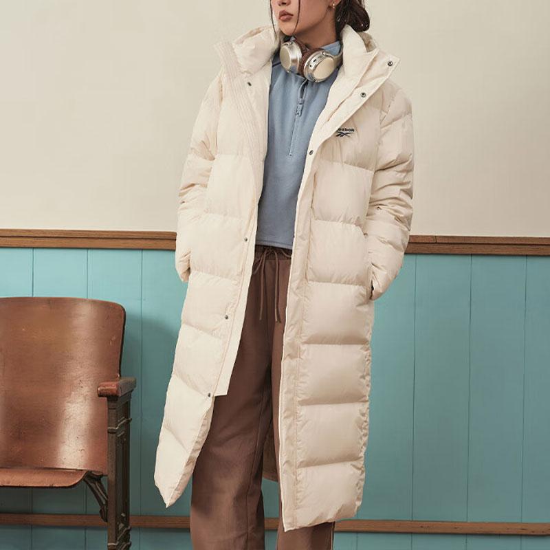 Reebok Color Blocked Long Padded Jacket Unisex Outerwear Off-White 23FRC285UGW2