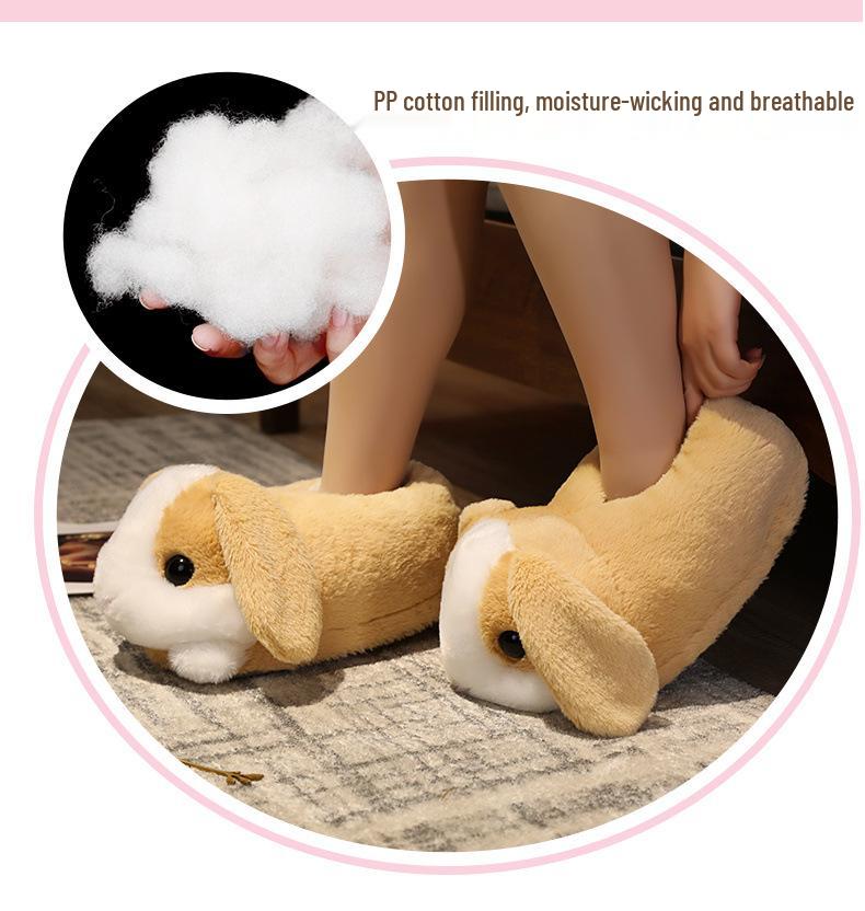 Cartoon Animal Slippers: Rabbit, Hamster, Husky, Fox, Panda - Unisex Cotton Indoor Shoes for Autumn/Winter