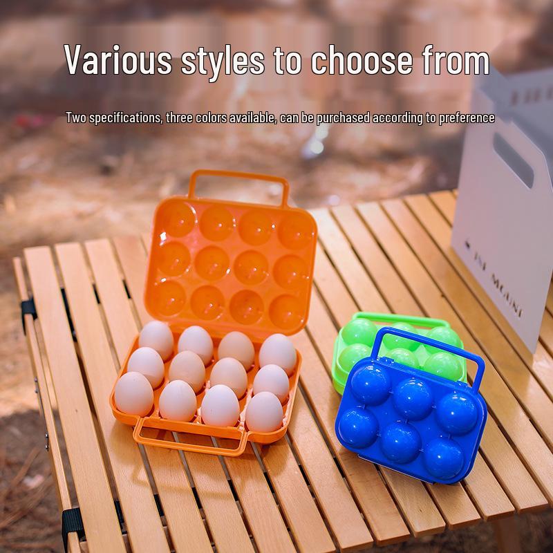 Outdoor Shockproof 12-Grid Egg Storage Box - Portable Egg Tray for Camping and Home